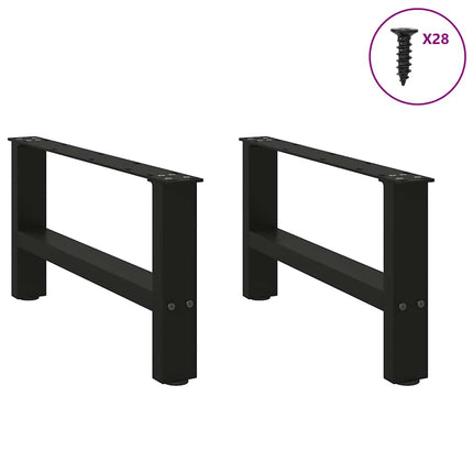 Soffbordsben svarta 2 st 70x(30-31) cm stål