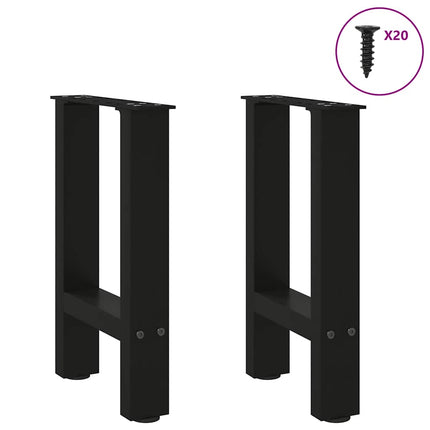 Soffbordsben svarta 2 st 38x(42-43) cm stål