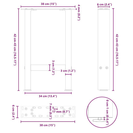 Soffbordsben antracit 2 st 38x(42-43) cm stål