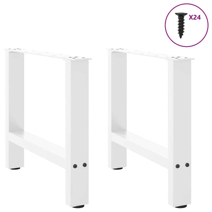 Soffbordsben vita 2 st 50x(42-43) cm stål