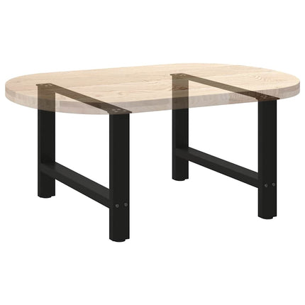 Soffbordsben svarta 2 st 70x(42-43) cm stål