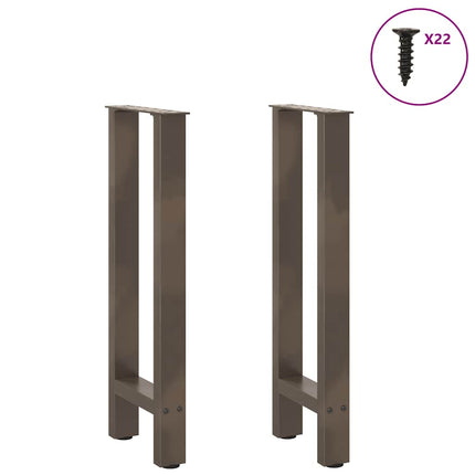 Konsolbordsben naturstål 2 st 38x(72-73) cm stål