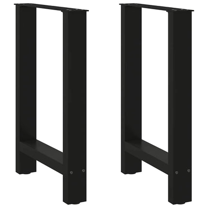 Matbordsben svarta 2 st 50x(72-73) cm stål