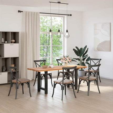 Matbordsben svarta 2 st 50x(72-73) cm stål