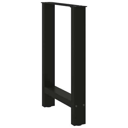 Matbordsben svarta 2 st 50x(72-73) cm stål