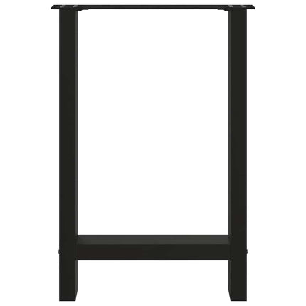 Matbordsben svarta 2 st 50x(72-73) cm stål
