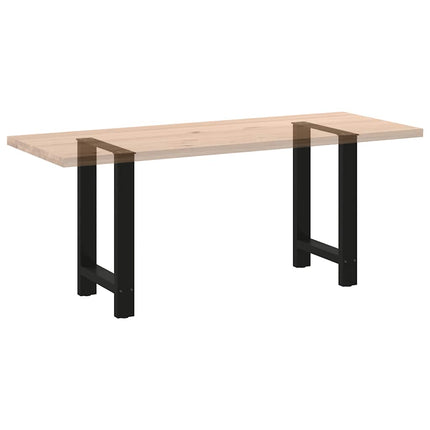 Matbordsben svarta 2 st 50x(72-73) cm stål