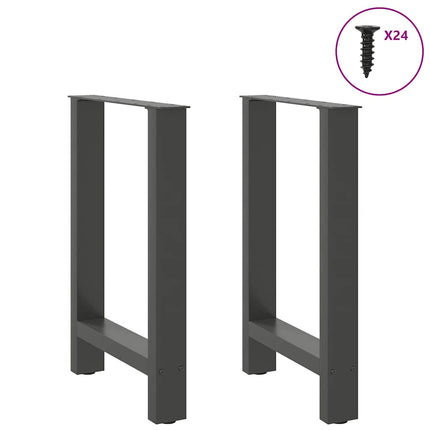 Matbordsben naturstål 2 st 50x(72-73) cm stål