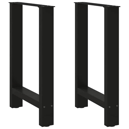 Matbordsben svarta 2 st 60x(72-73) cm stål