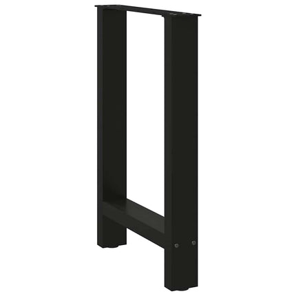 Matbordsben svarta 2 st 60x(72-73) cm stål