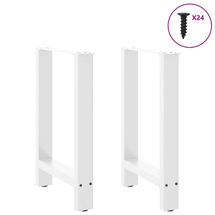Matbordsben vita 2 st 60x(72-73) cm stål