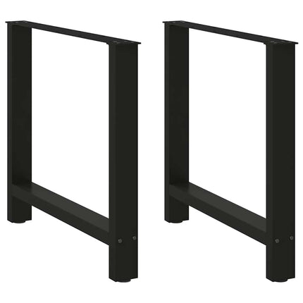 Matbordsben svarta 2 st 70x(72-73) cm stål
