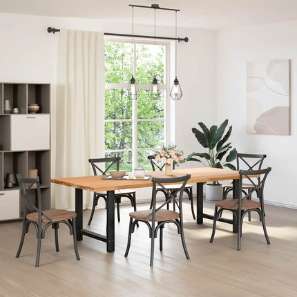 Matbordsben svarta 2 st 70x(72-73) cm stål