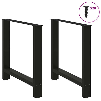 Matbordsben svarta 2 st 70x(72-73) cm stål