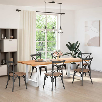 Matbordsben vita 2 st 70x(72-73) cm stål