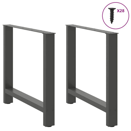 Matbordsben antracit 2 st 70x(72-73) cm stål