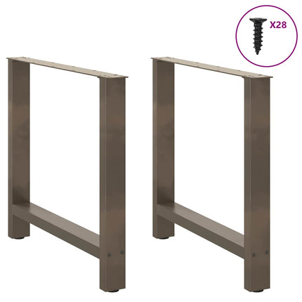 Matbordsben naturstål 2 st 70x(72-73) cm stål