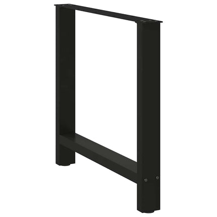 Matbordsben svarta 2 st 80x(72-73) cm stål
