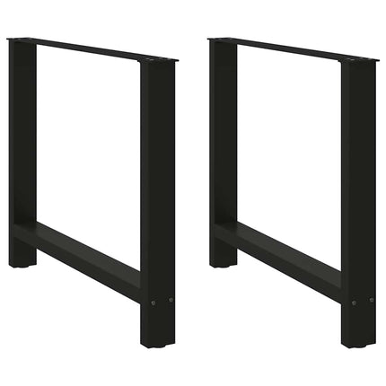Matbordsben svarta 2 st 100x(72-73) cm stål