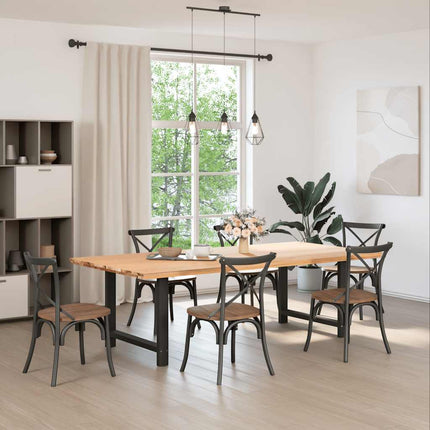 Matbordsben svarta 2 st 100x(72-73) cm stål