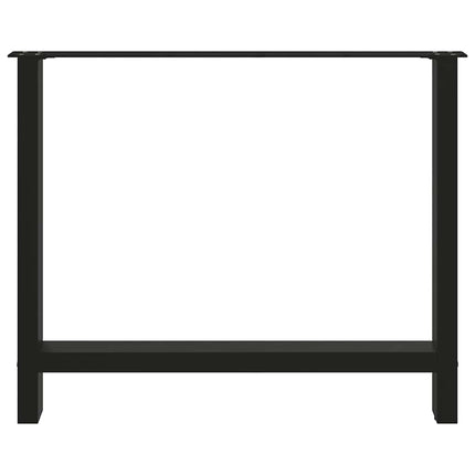 Matbordsben svarta 2 st 100x(72-73) cm stål