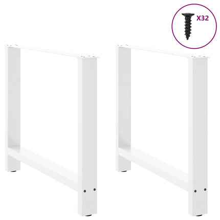 Matbordsben vita 2 st 100x(72-73) cm stål