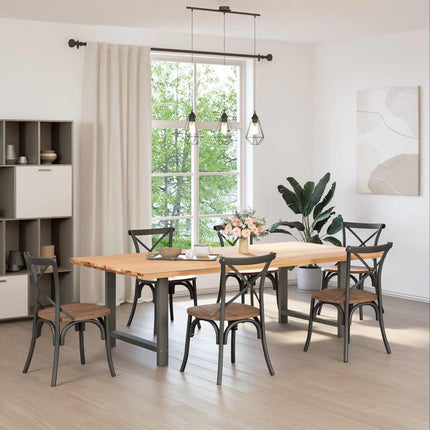 Matbordsben antracit 2 st 100x(72-73) cm stål