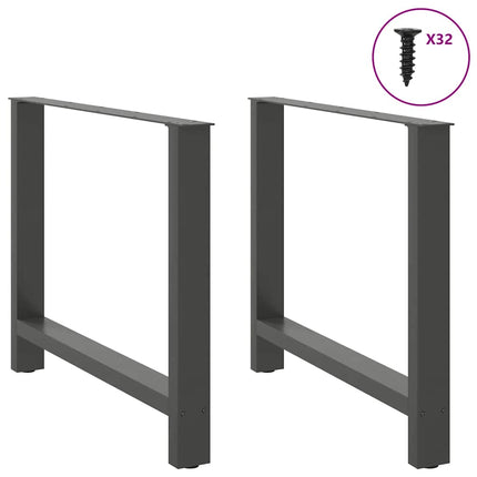 Matbordsben antracit 2 st 100x(72-73) cm stål