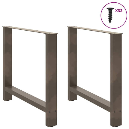 Matbordsben naturstål 2 st 100x(72-73) cm stål