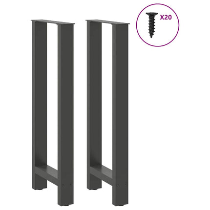 Barbordsben antracit 2 st 40x(100-101) cm stål