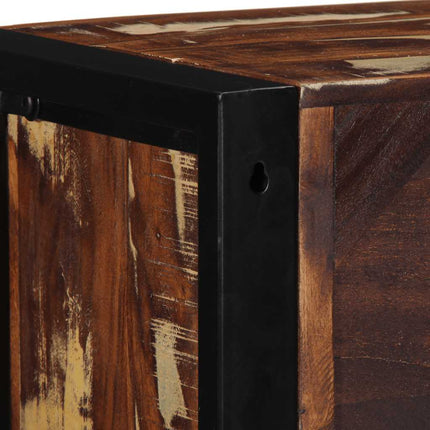 Tv-bänk flerfärgad 80x30x25 cm massivt återvunnet trä