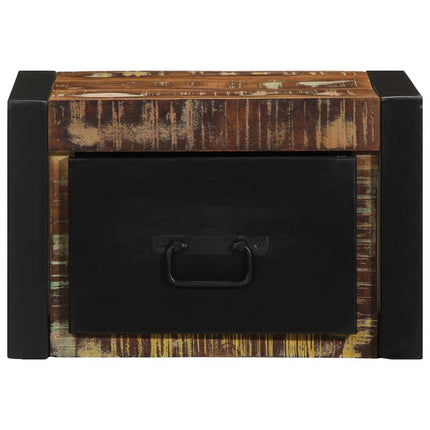 Sängbord flerfärgat 40x35x25 cm massivt trä återvunnet