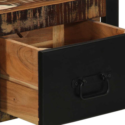 Sängbord flerfärgat 40x35x25 cm massivt trä återvunnet