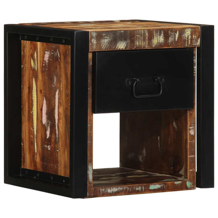 Sängbord flerfärgat 40x35x40 cm massivt trä återvunnet
