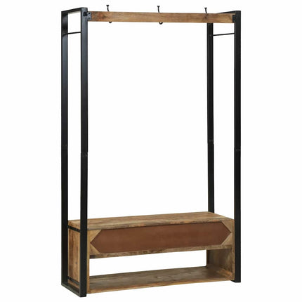 Klädhängare med låda Brun 110 x 40 x 179 cm Massivt Mangoträ