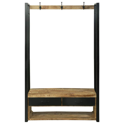 Klädhängare med låda Brun 110 x 40 x 179 cm Massivt Mangoträ