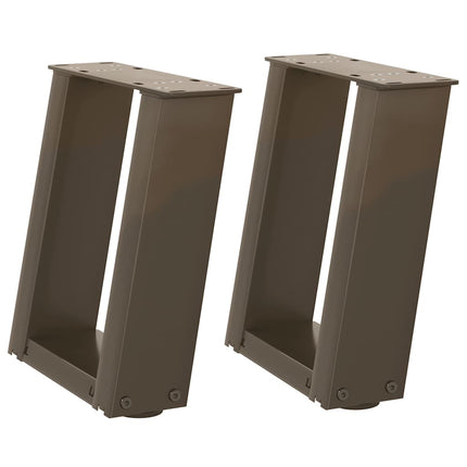 Soffbordsben U-formade 2 st naturstål 30x(30-31) cm stål