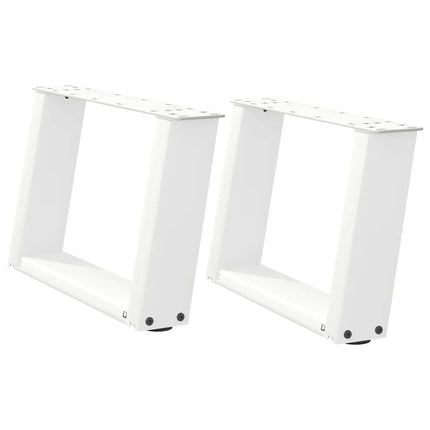 Soffbordsben U-formade 2 st vita 40x(30-31) cm stål
