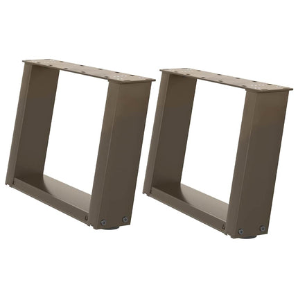 Soffbordsben U-formade 2 st naturstål 40x(30-31) cm stål