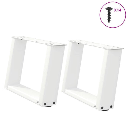 Soffbordsben U-formade 2 st vita 50x(30-31) cm stål