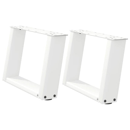 Soffbordsben U-formade 2 st vita 50x(30-31) cm stål