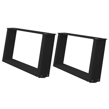 Soffbordsben U-formade 2 st svarta 60x(30-31) cm stål