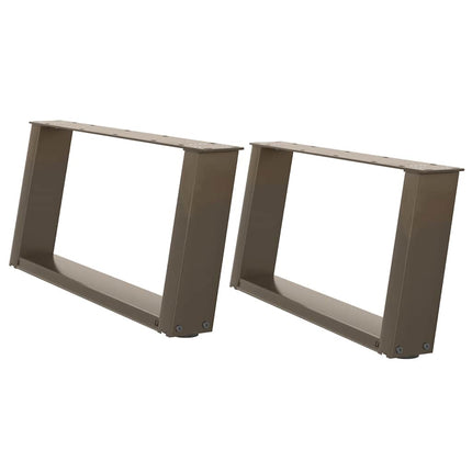 Soffbordsben U-formade 2 st naturstål 60x(30-31) cm stål