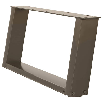 Soffbordsben U-formade 2 st naturstål 60x(30-31) cm stål
