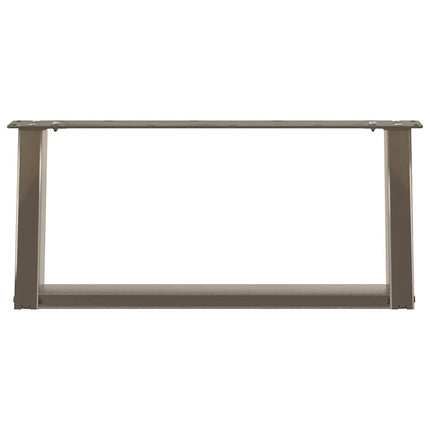 Soffbordsben U-formade 2 st naturstål 60x(30-31) cm stål