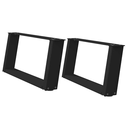 Soffbordsben U-formade 2 st svarta 70x(30-31) cm stål
