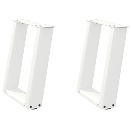 Soffbordsben U-formade 2 st vita 28x(42-43) cm stål