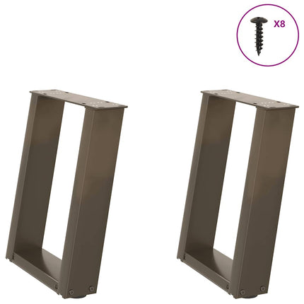 Soffbordsben U-formade 2 st naturstål 28x(42-43) cm stål