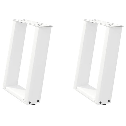 Soffbordsben U-formade 2 st vita 38x(42-43) cm stål