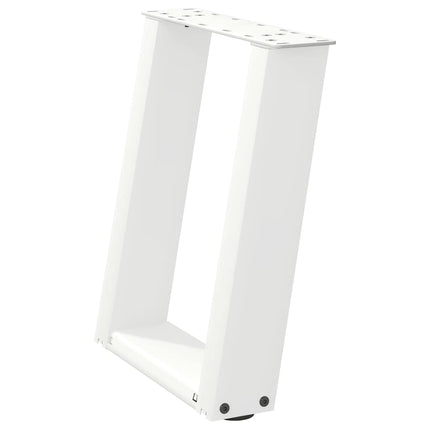 Soffbordsben U-formade 2 st vita 38x(42-43) cm stål
